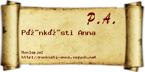 Pünkösti Anna névjegykártya