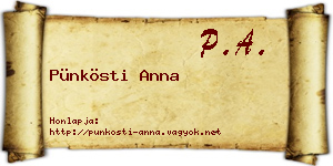 Pünkösti Anna névjegykártya